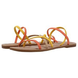 Lucky Brand Sandals Bizell Lemon Combo Leather Flats